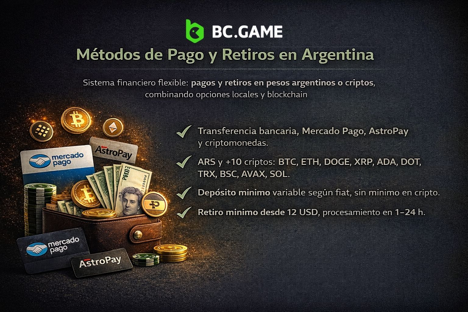 Métodos de Pago y Retiros en Argentina