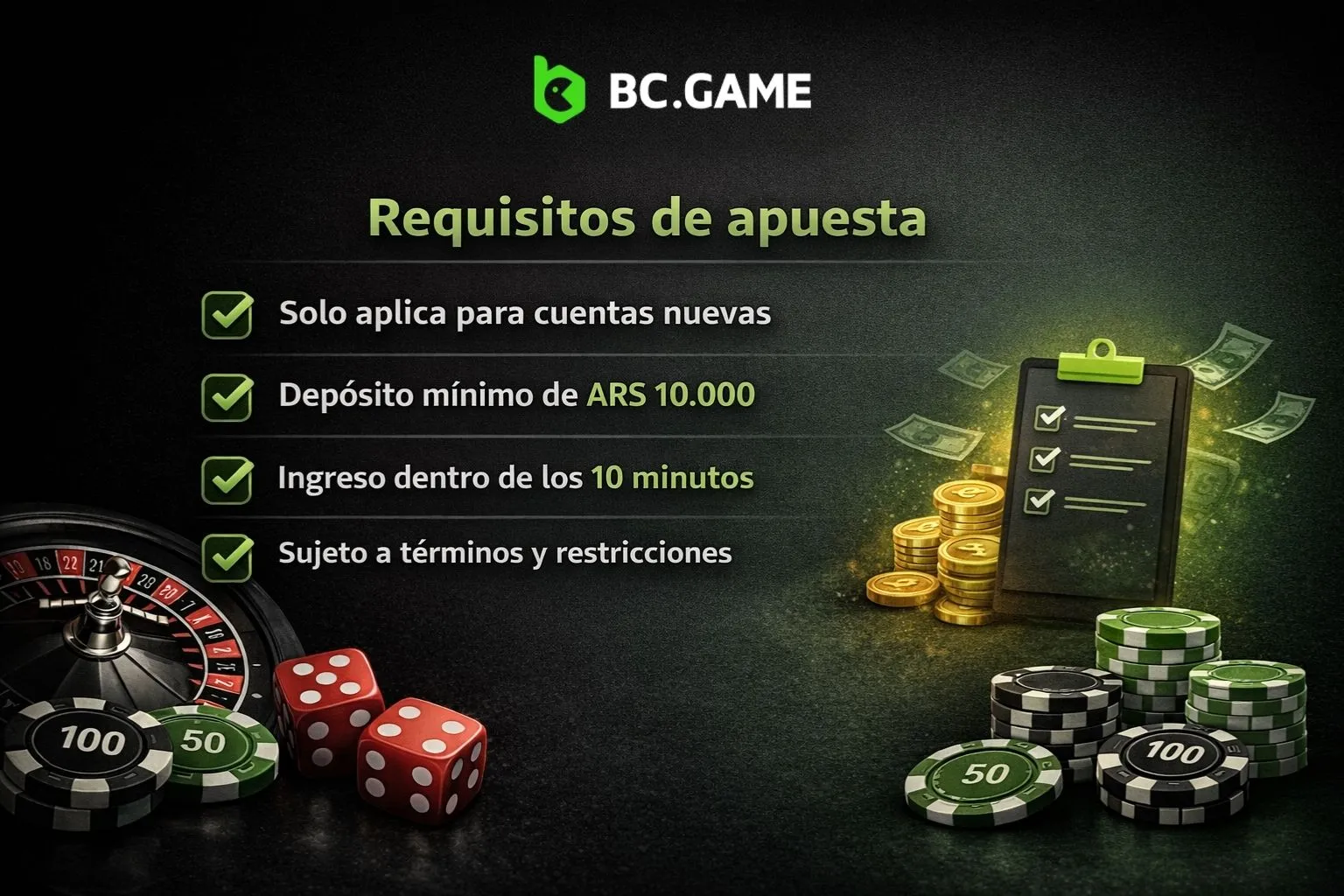 Requisitos de apuesta