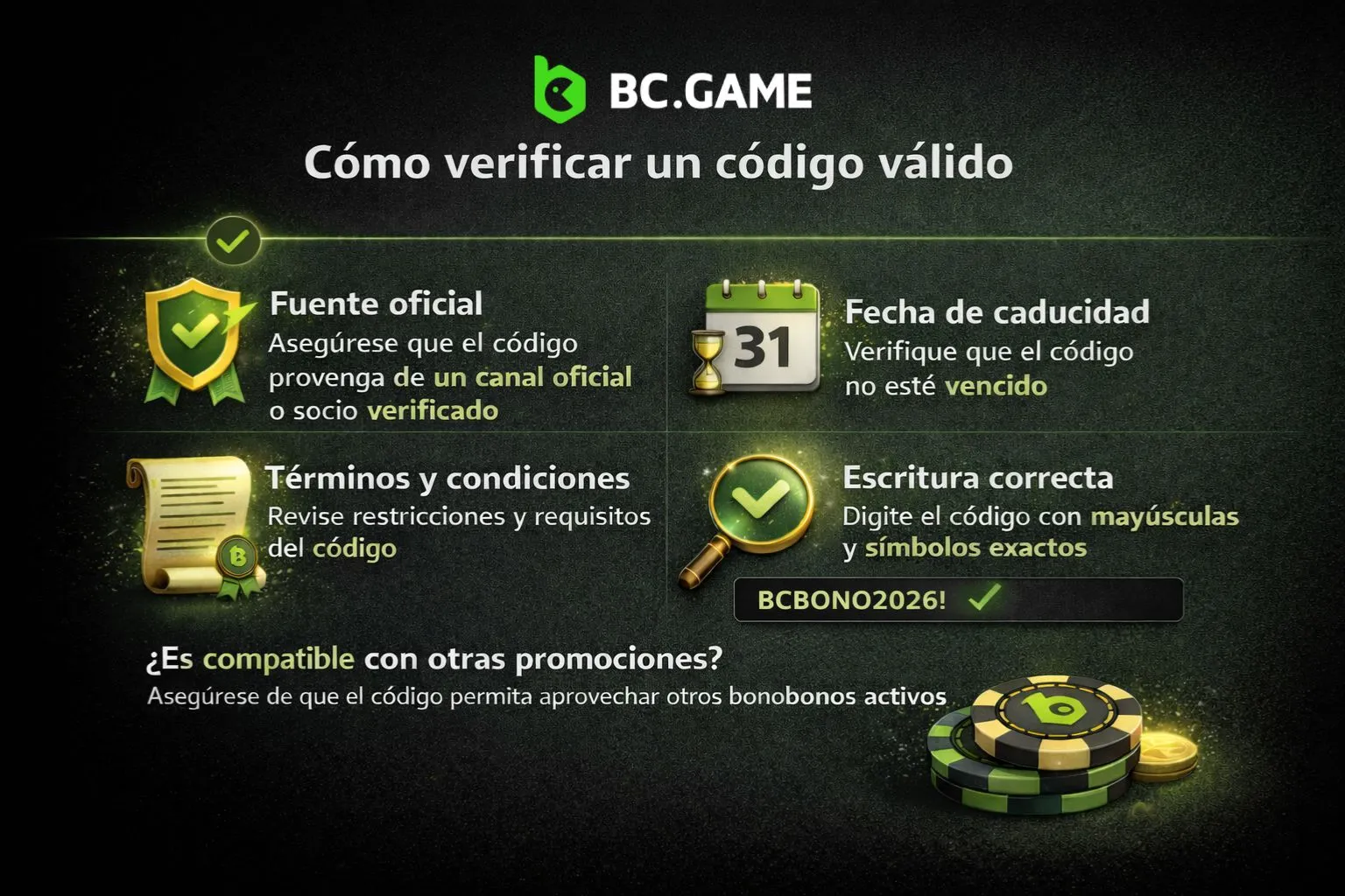 Cómo verificar un código válido
