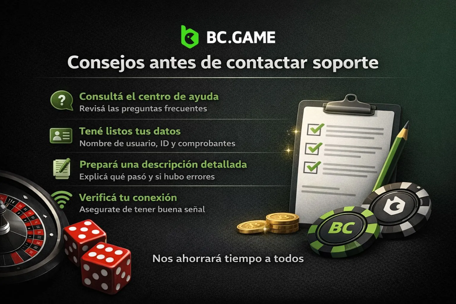Consejos antes de contactar soporte