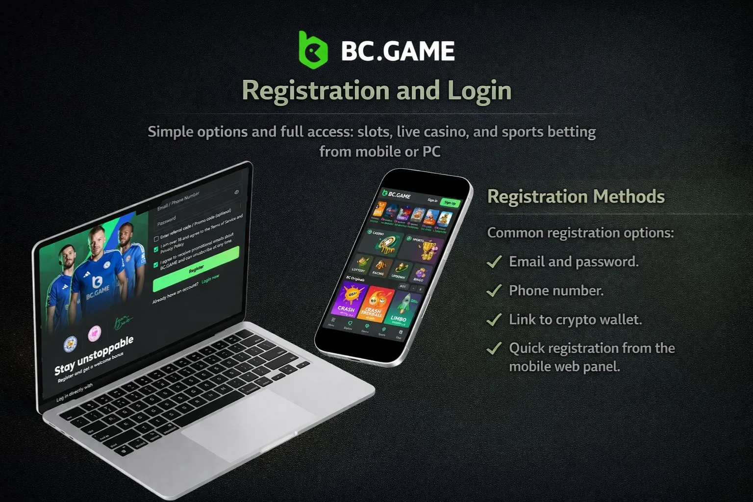 Registration and Log In